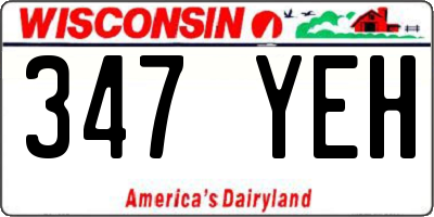 WI license plate 347YEH
