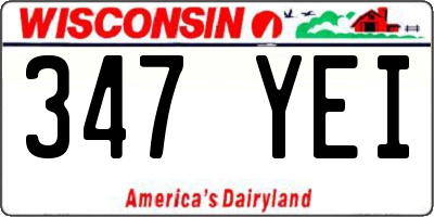 WI license plate 347YEI