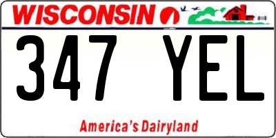 WI license plate 347YEL
