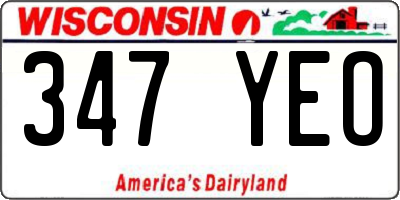 WI license plate 347YEO