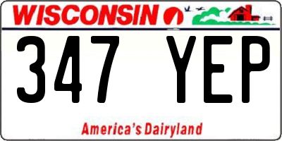 WI license plate 347YEP