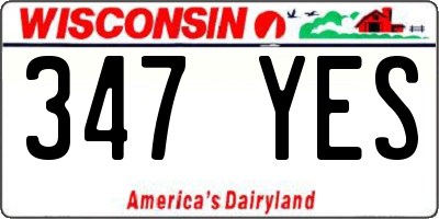 WI license plate 347YES