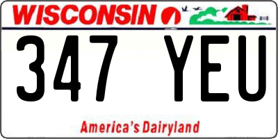WI license plate 347YEU