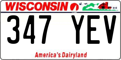 WI license plate 347YEV