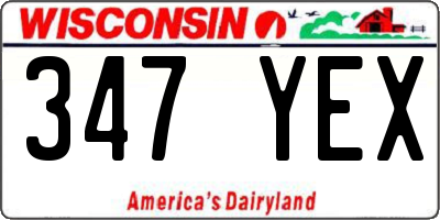 WI license plate 347YEX