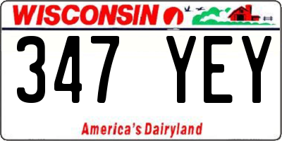 WI license plate 347YEY