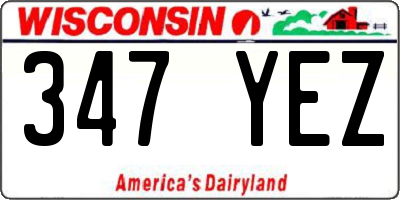 WI license plate 347YEZ