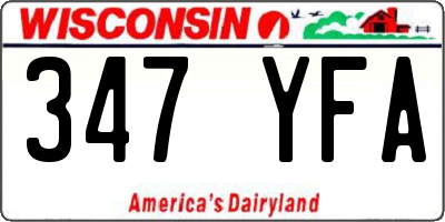 WI license plate 347YFA