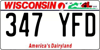 WI license plate 347YFD