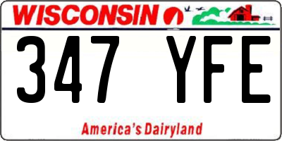 WI license plate 347YFE