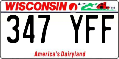 WI license plate 347YFF