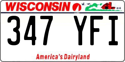 WI license plate 347YFI