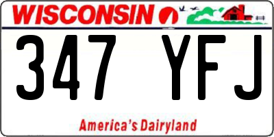 WI license plate 347YFJ