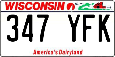 WI license plate 347YFK