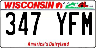 WI license plate 347YFM