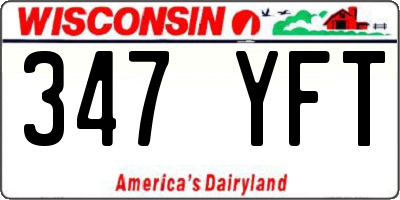 WI license plate 347YFT