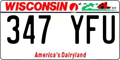 WI license plate 347YFU