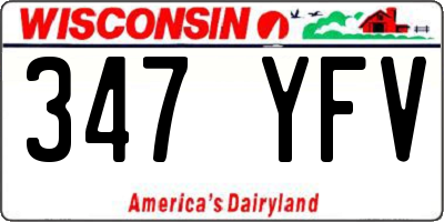 WI license plate 347YFV