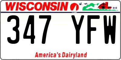 WI license plate 347YFW