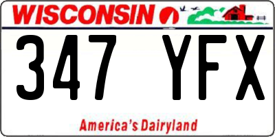 WI license plate 347YFX