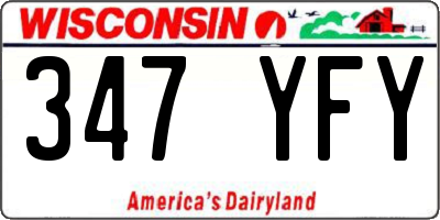 WI license plate 347YFY