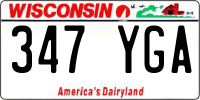 WI license plate 347YGA