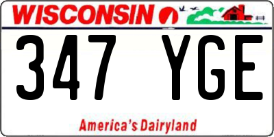 WI license plate 347YGE