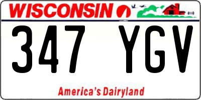 WI license plate 347YGV