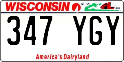 WI license plate 347YGY