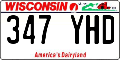 WI license plate 347YHD