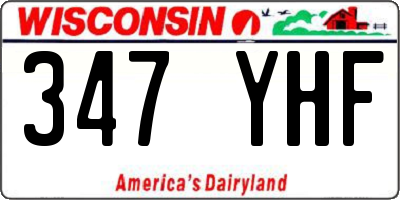 WI license plate 347YHF