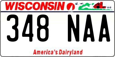 WI license plate 348NAA