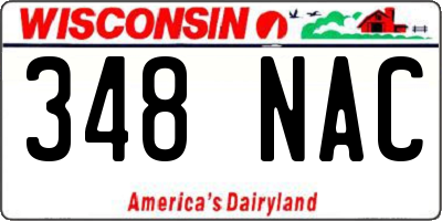 WI license plate 348NAC