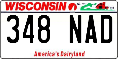 WI license plate 348NAD