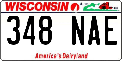 WI license plate 348NAE