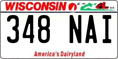 WI license plate 348NAI
