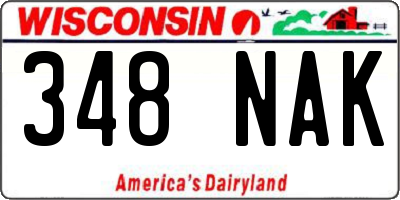 WI license plate 348NAK