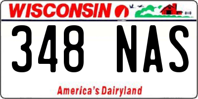 WI license plate 348NAS