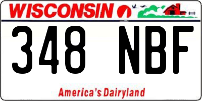 WI license plate 348NBF