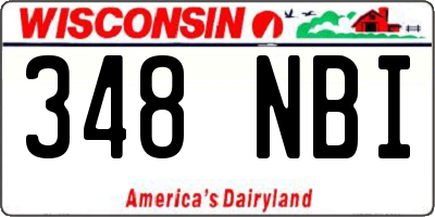 WI license plate 348NBI