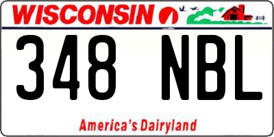 WI license plate 348NBL