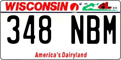WI license plate 348NBM