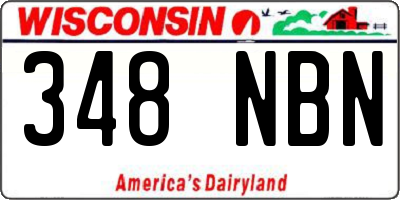 WI license plate 348NBN