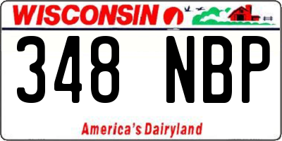 WI license plate 348NBP