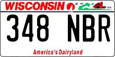 WI license plate 348NBR