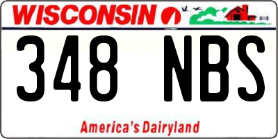 WI license plate 348NBS