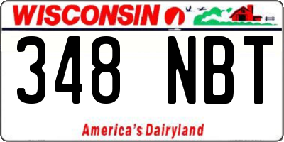 WI license plate 348NBT