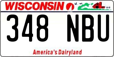 WI license plate 348NBU