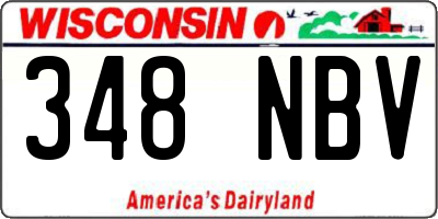 WI license plate 348NBV