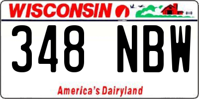 WI license plate 348NBW
